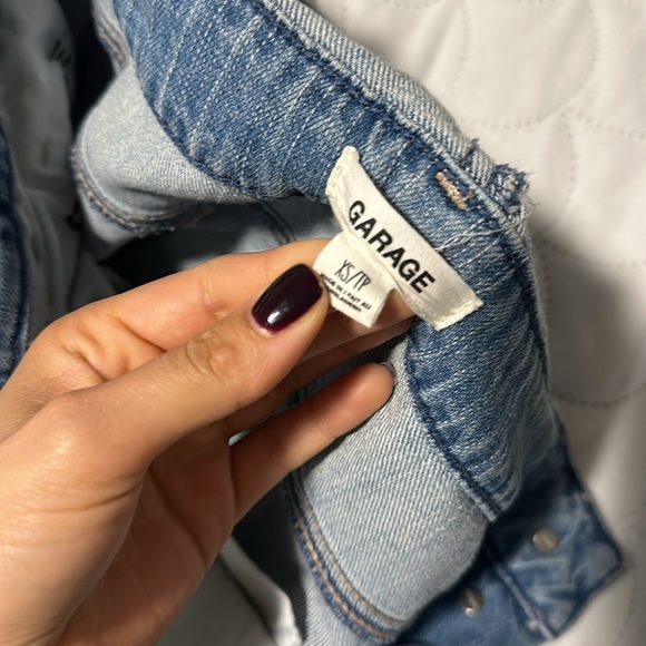 Garage distressed overall jeans size xs or 0 - Picture 2 of 6